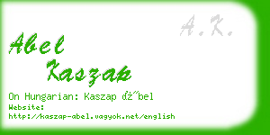 abel kaszap business card